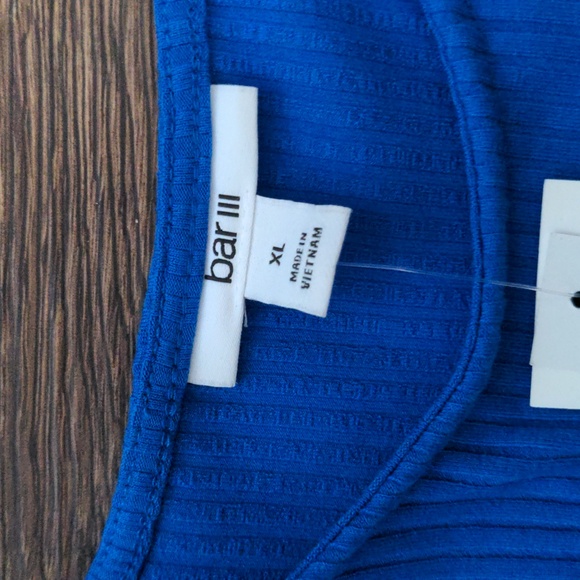 NWT Bar III Essentials Womans Size XL Blue Bodycon One Sleeve Top - Picture 3 of 6